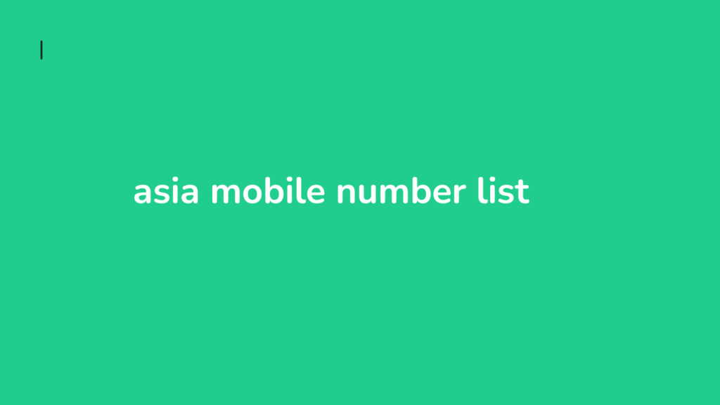 asia mobile number list