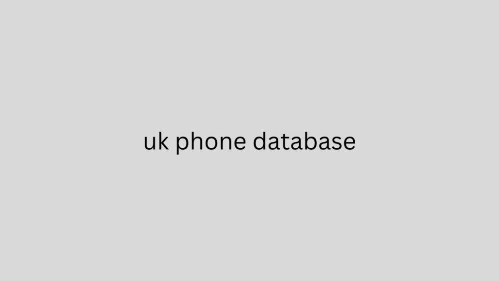 uk phone database