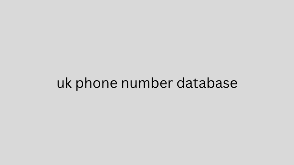 uk phone number database